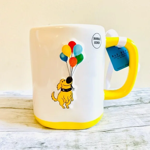 Disney Pixar “Up” Rae Dunn Yellow Coffee Mug/Cup - Adventure Is Out There - Picture 1 of 6